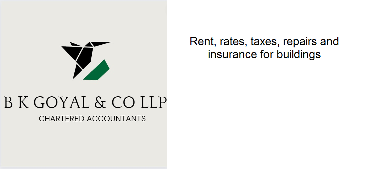 Rent, rates, taxes, repairs and insurance for buildings