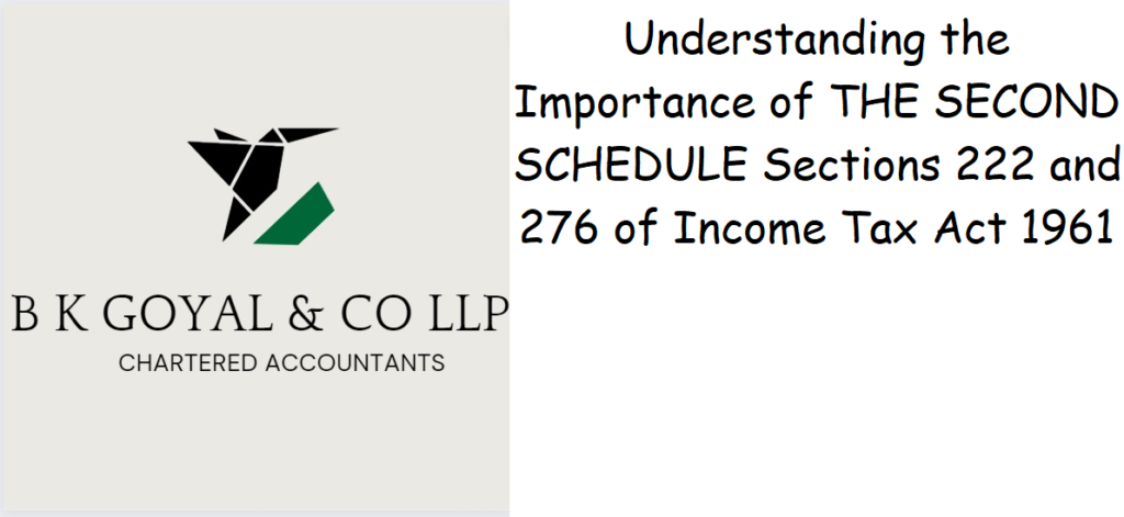 Understanding the Importance of THE SECOND SCHEDULE Sections 222 and 276 of Income Tax Act 1961