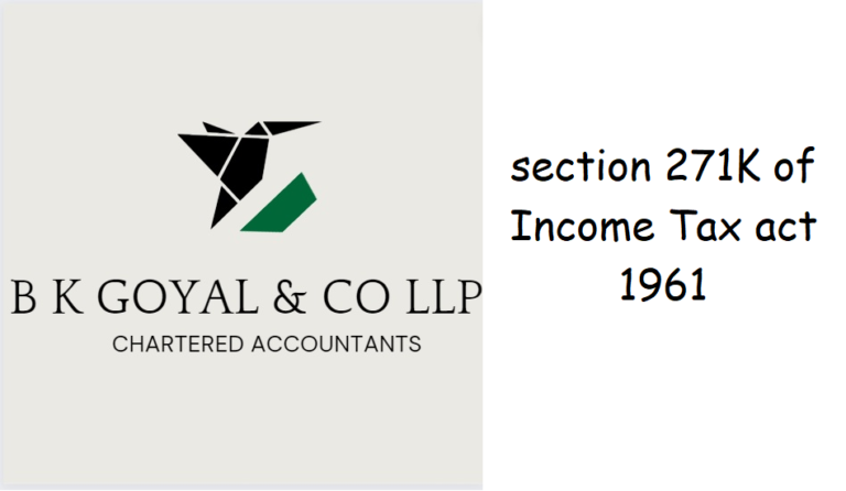 section 271K of Income Tax act 1961