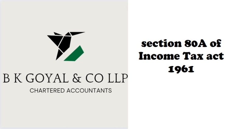 section 80A of Income Tax act 1961