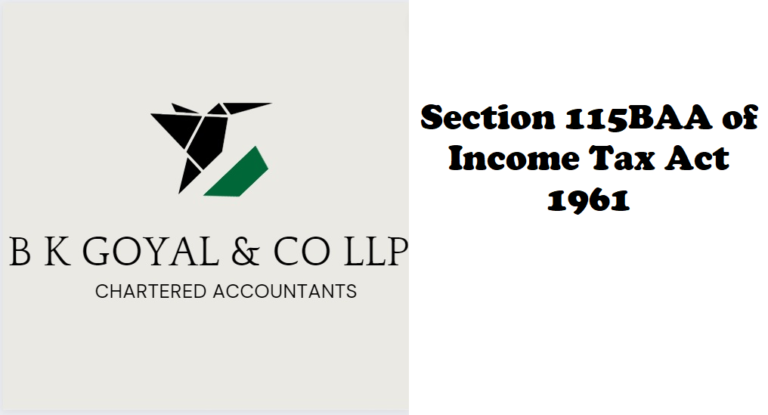 Section 115BAA of Income Tax Act 1961