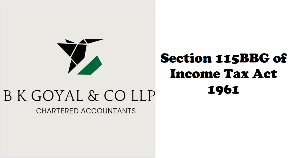 Section 115BBG of Income Tax Act 1961