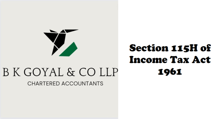 Section 115H of Income Tax Act 1961