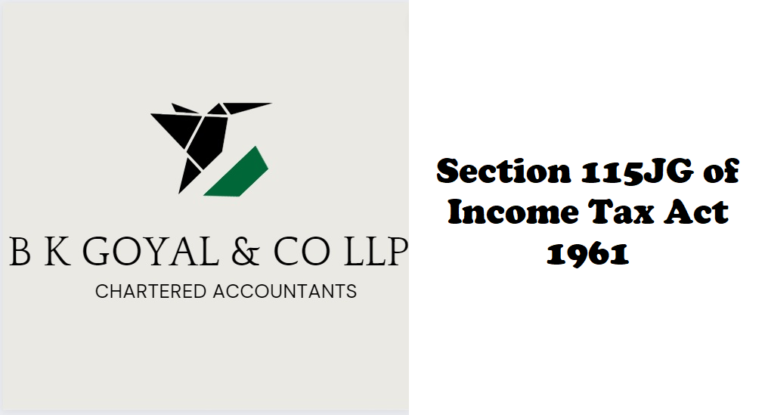 Section 115JG of Income Tax Act 1961