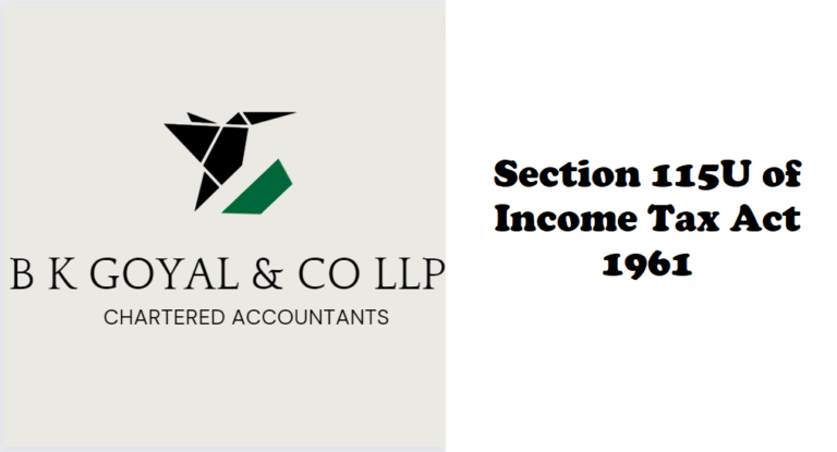 Section 115U of Income Tax Act 1961