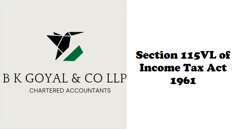 Section 115VL of Income Tax Act 1961