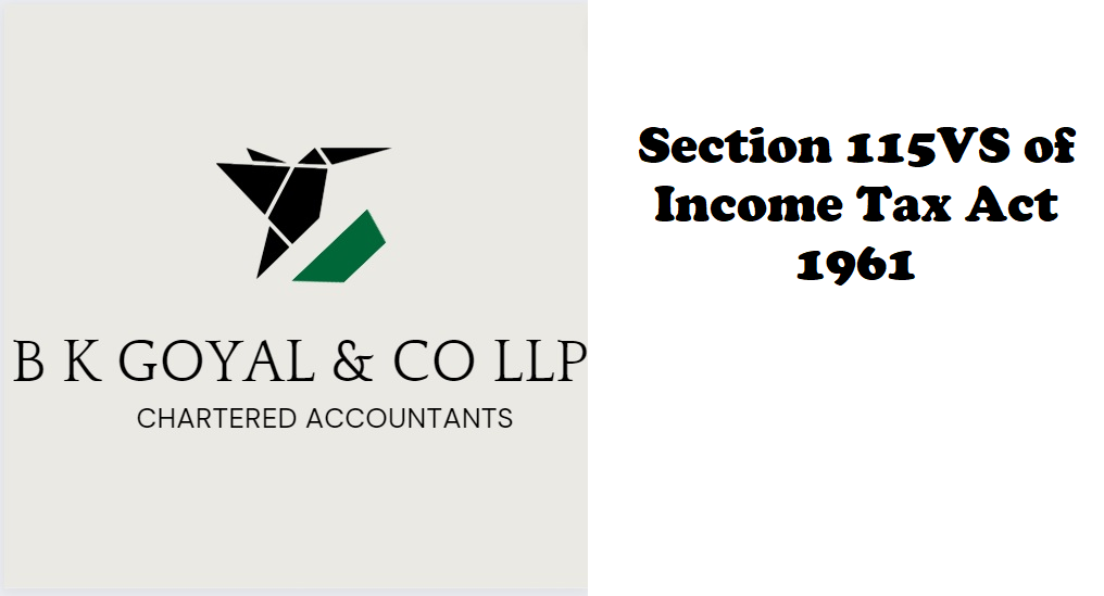 Section 115VS of Income Tax Act 1961