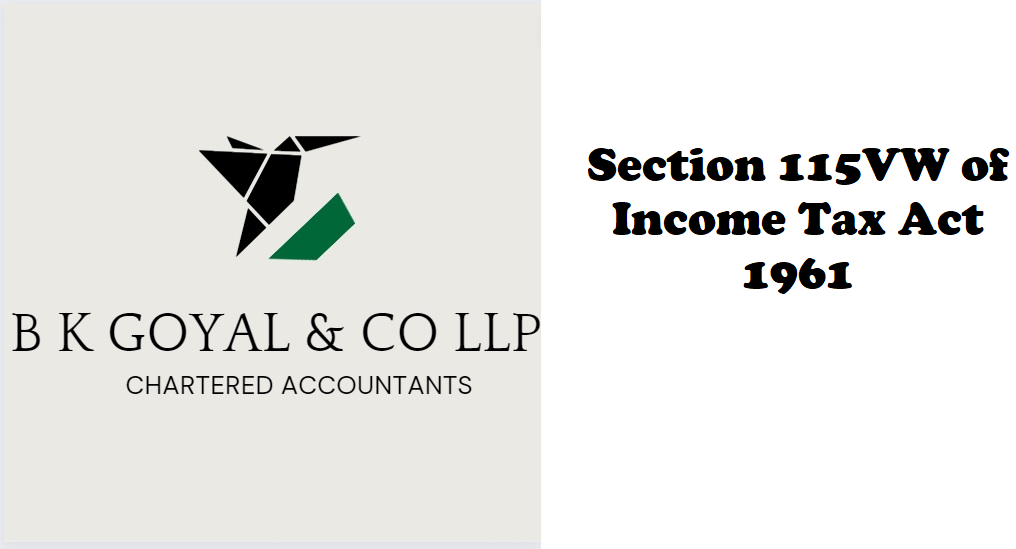 Section 115VW of Income Tax Act 1961