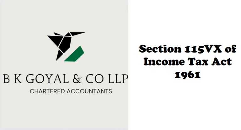 Section 115VX of Income Tax Act 1961