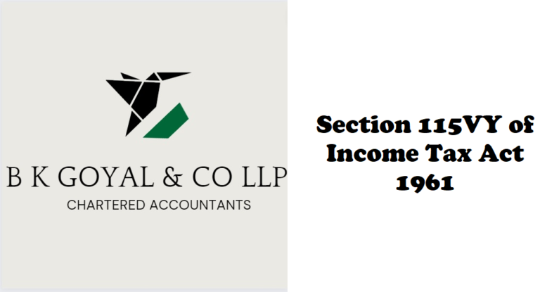 Section 115VY of Income Tax Act 1961