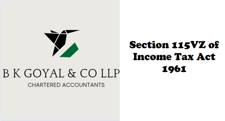 Section 115VZ of Income Tax Act 1961