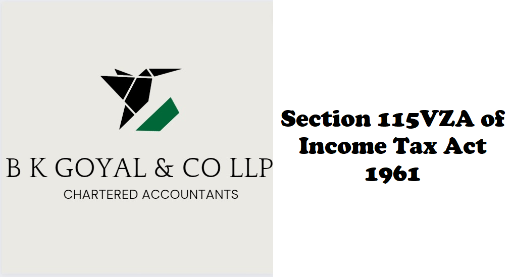 Section 115VZA of Income Tax Act 1961