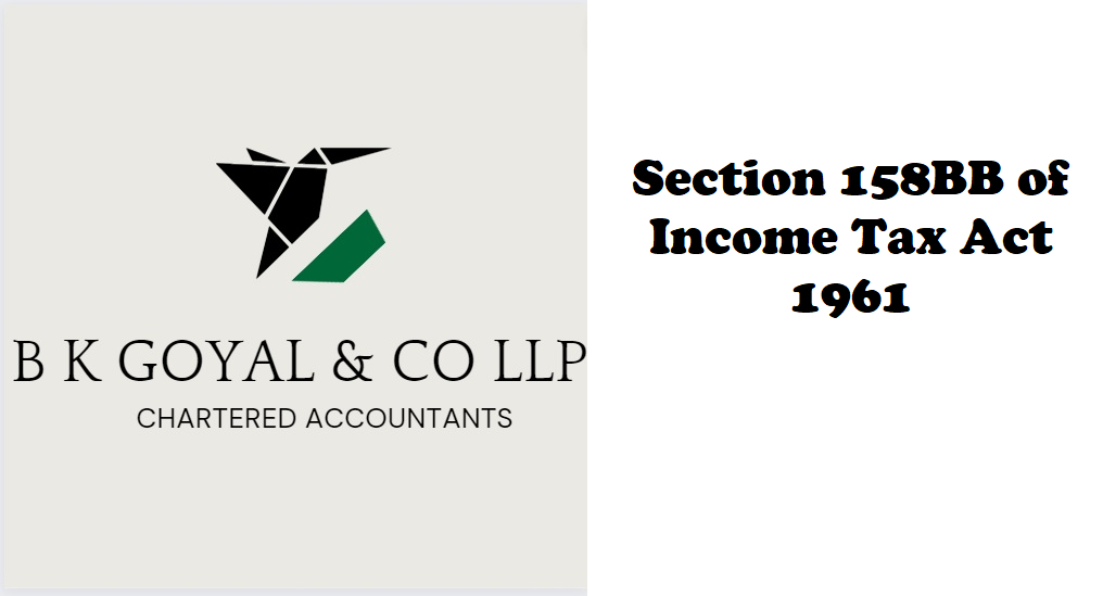 Section 158BB of Income Tax Act 1961