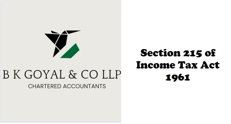 Section 215 of Income Tax Act 1961