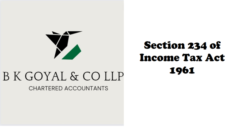 Section 234 of Income Tax Act 1961