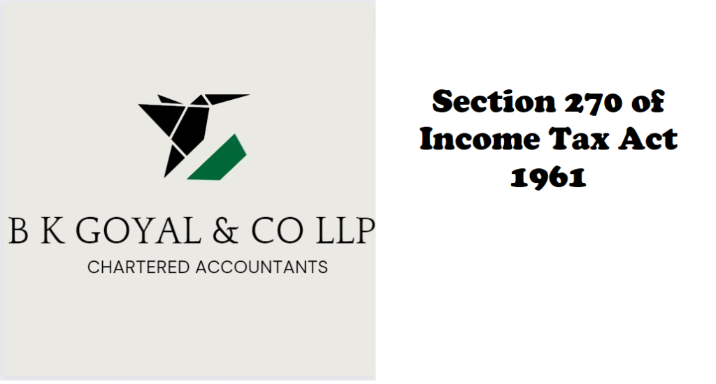 Section 270 of Income Tax Act 1961