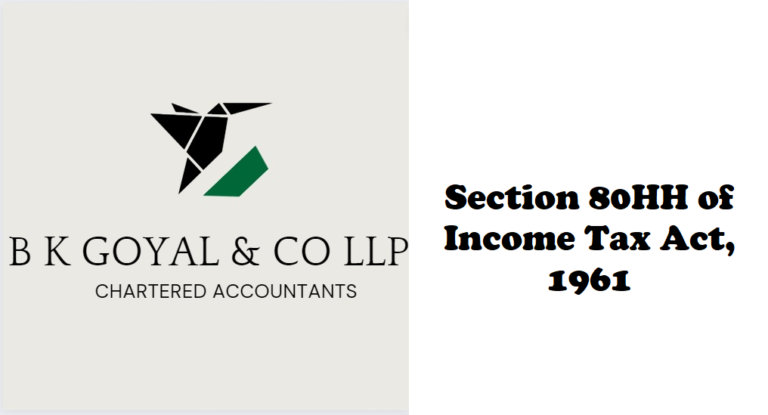 Section 80HH of Income Tax Act, 1961