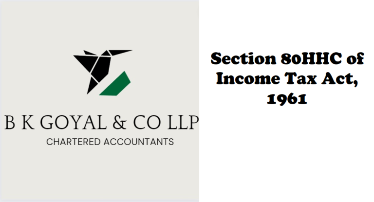 Section 80HHC of Income Tax Act, 1961