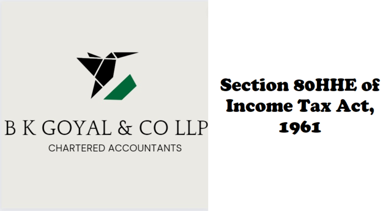 Section 80HHE of Income Tax Act, 1961