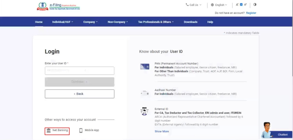 Income Tax New e-filing Portal