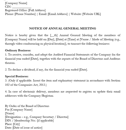 Notice of Annual General Meeting