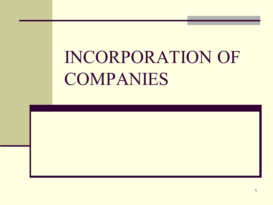 incorporation of company under companies act, 2013