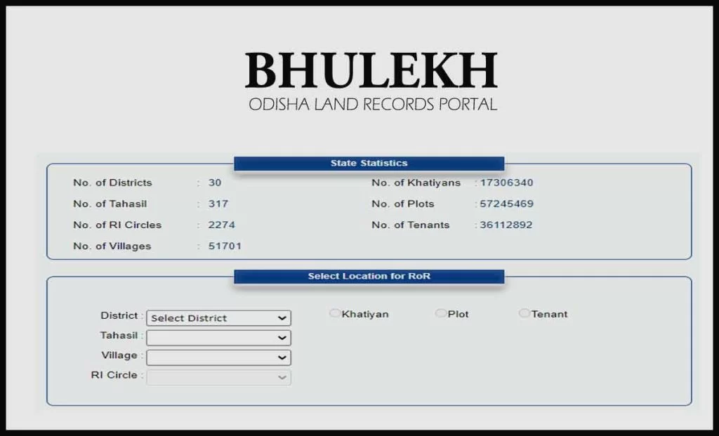 Bhulekh – Odisha Land Records