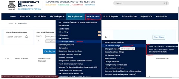 Multiple filing of form dir 3 kyc online 1