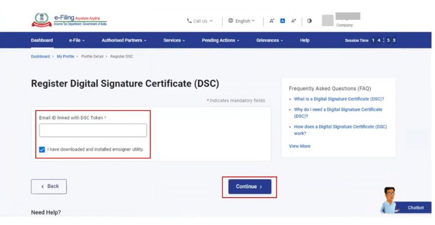 Register DSC on the new Income Tax Portal