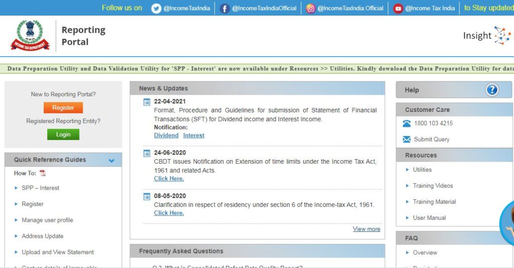 Statement of Financial Transactions (SFT) for Dividend income