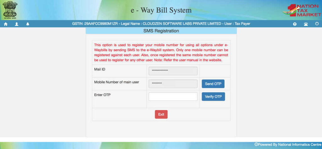 eWay Bill Generation on Mobile through SMS