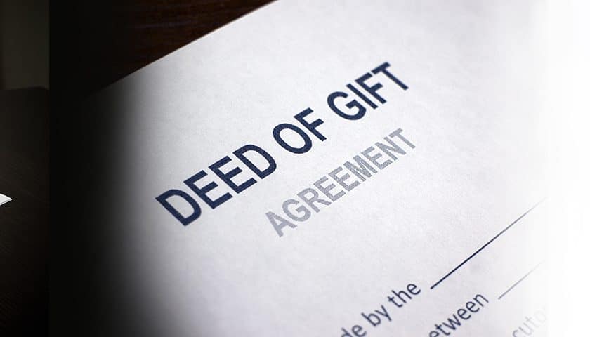 gift deed format in india