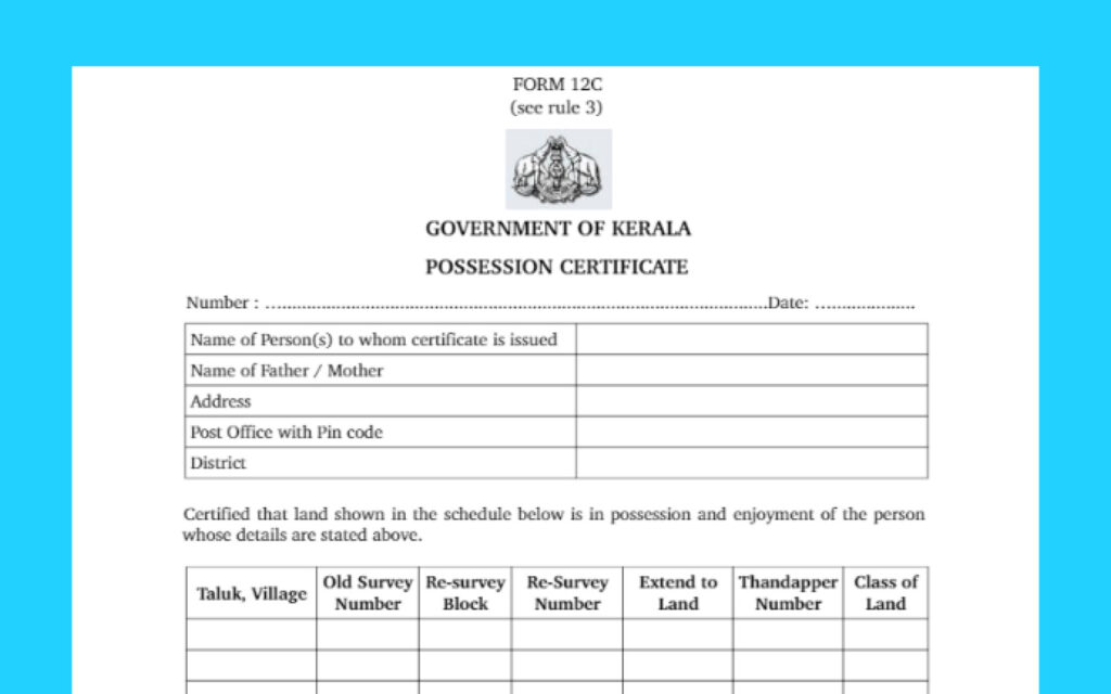 possession certificate