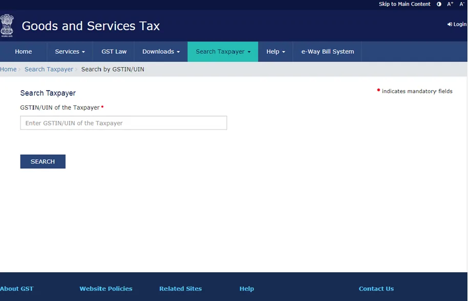 GST Number Search by PAN 1